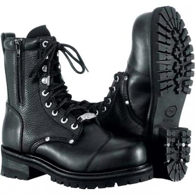 River Road Double Zipper Field Men's Leather Boots – Motorhelmets ...