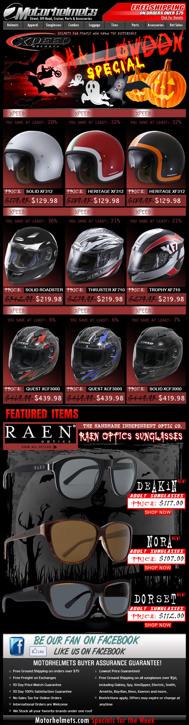 Halloween SALE! Up to 36% Off on XPEED Helmets...