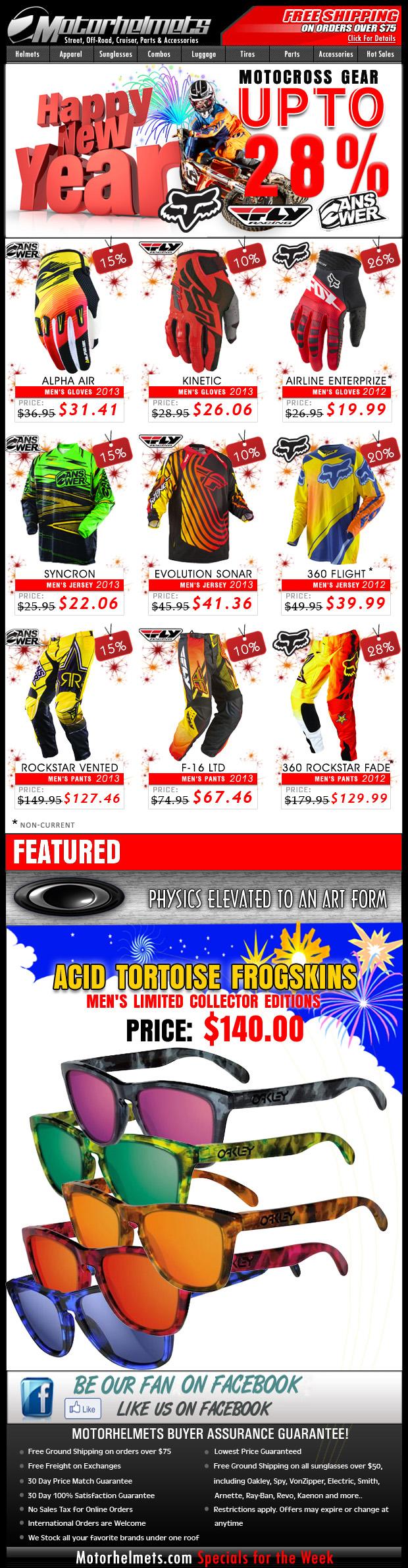 Start 2013 with a BANG with DISCOUNTS on Premium Gear from Fox, Fly and Answer!