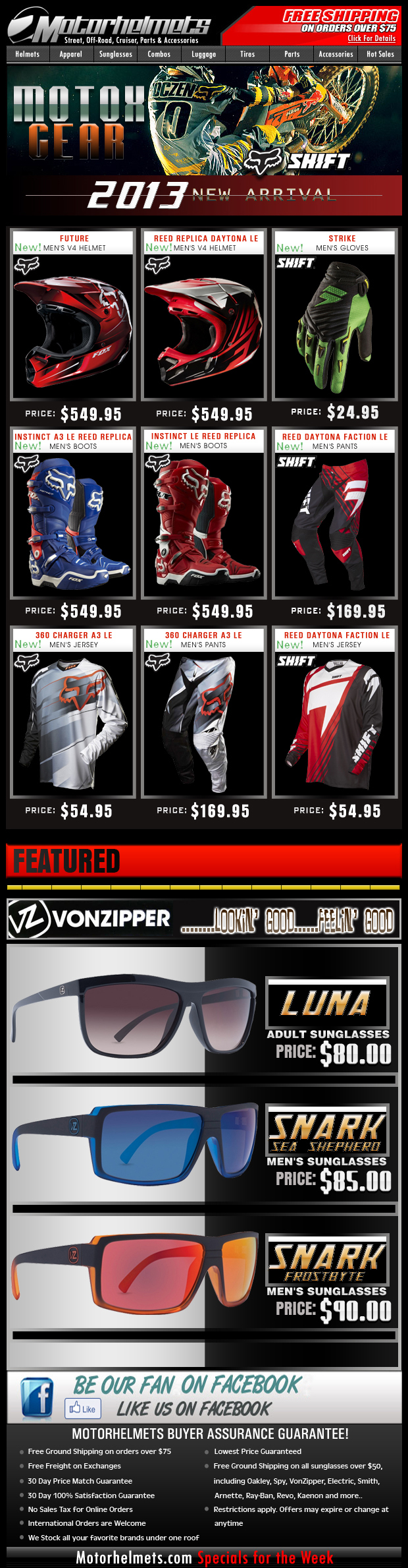Fox-Shift MX Gear Specials - Reed Daytona Faction Racewear, V4 Helmets and more!