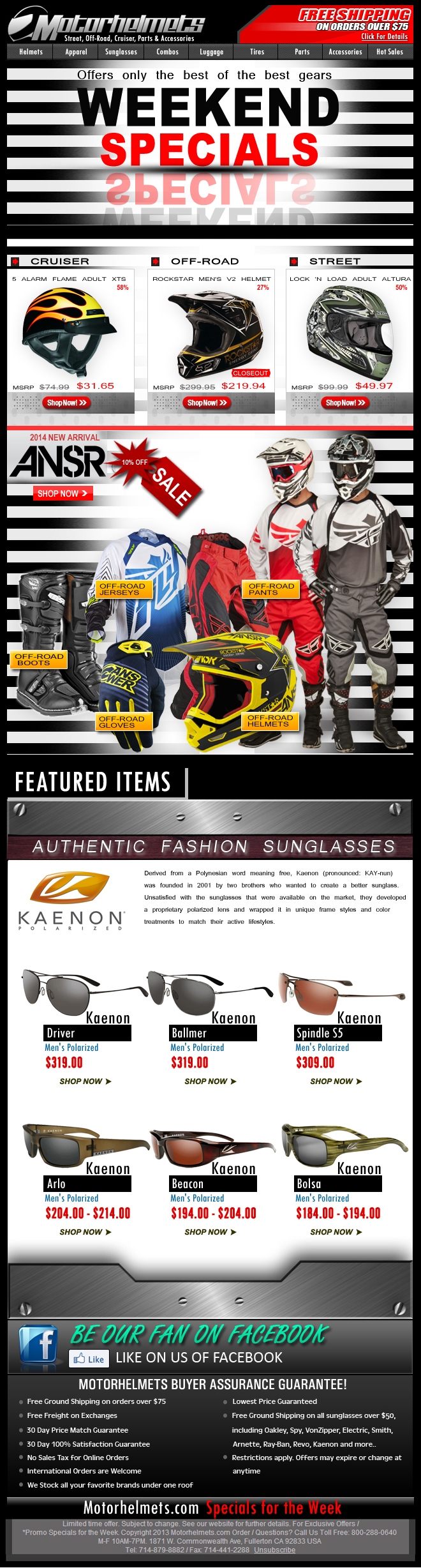 Gear-Fever...Closeout Helmets from FOX & Vega + New Arrivals from Answer!