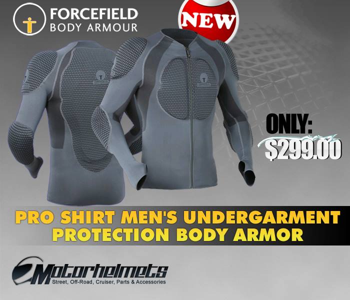 Product Ad Poster:  Forcefield Pro Shirt Men's Undergarment Protection and Body Armor