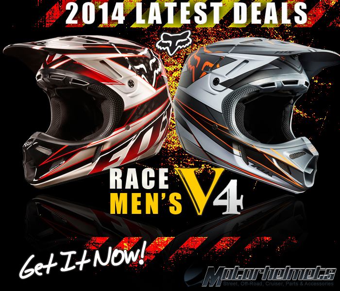 New 2014 Fox Racing Race Men's V4 MX Motorcycle Helmet