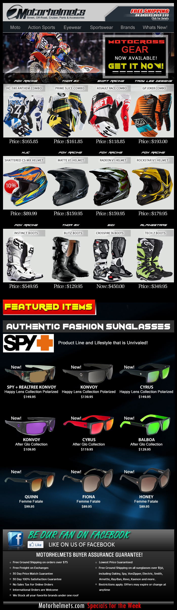 New Arrivals...Fresh Motocross Gear Selection from Fox, Thor MX, Shift, TLD and more!