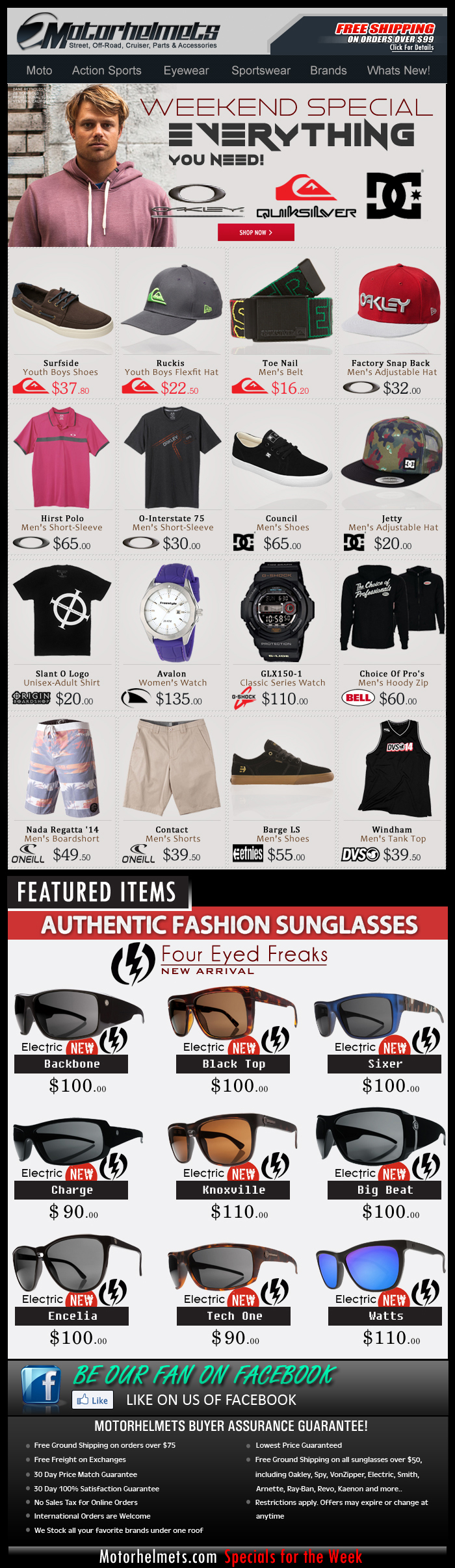 Sportswear New Arrivals from Oakley, DC, Quiksilver, O'Neill and more!