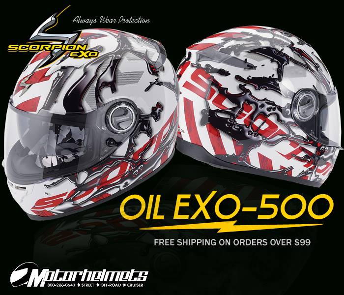 Scorpion Oil EXO-500 Street Racing Helmet