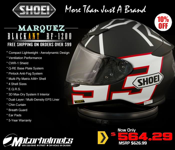 Shoei Marquez Black Ant RF-1200 Helmet