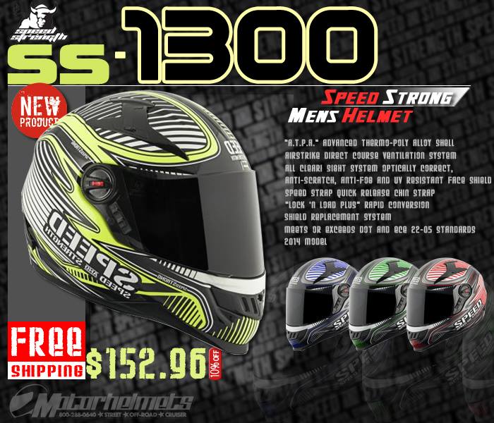 Save 10% discount of the New! Speed and Strength Speed Strong Men's SS1300 Street Helmet