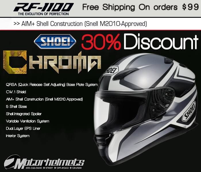 Shoei Chroma RF-1100 Sports Racing Motorcycle Helmet