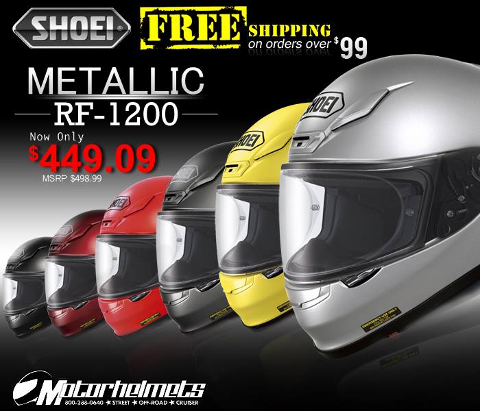 Shoei Metallic RF-1200 Sports Racing Motorcycle Helmet