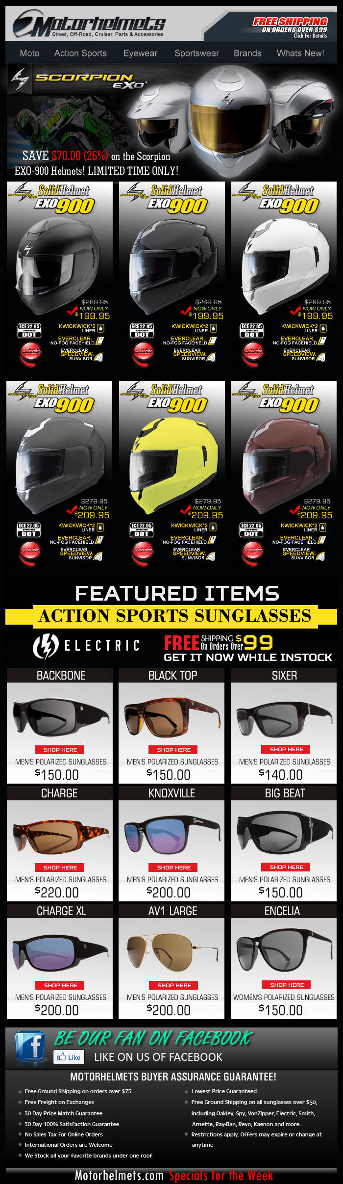 SCORPION Helmet Sale...Up to 30% OFF on the EXO-900 Helmets!