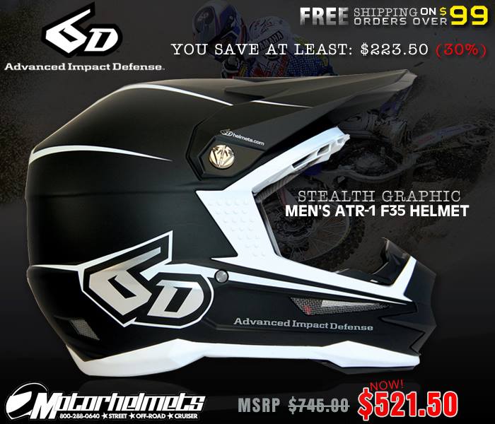 6D Stealth Graphic Men's ATR-1 F35 Men's Motocross Helmet