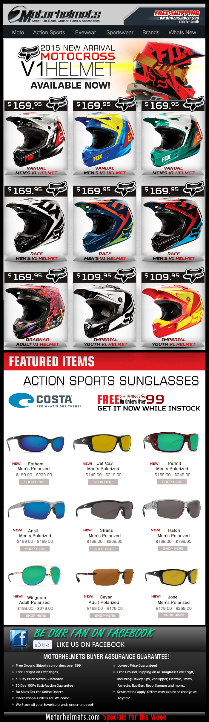 New from FOX...the 2015 V1 MX Helmet Collection, Available NOW!