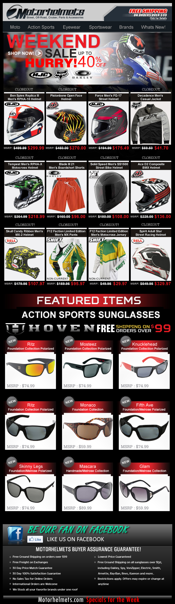 Save Up to 40% on Fox, HJC and Oakley Premium Gear & Apparel