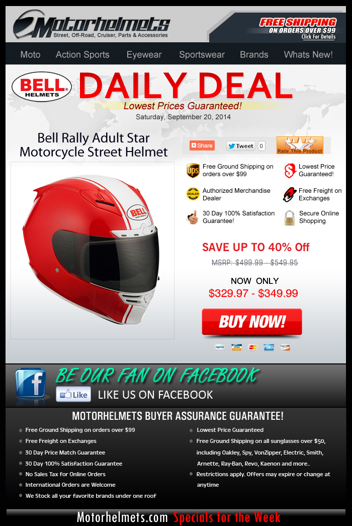 Ride Like a Star with the Bell Rally Helmet...now 40% OFF!