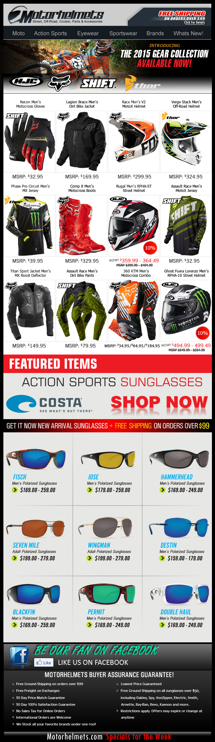 New Gear Specials...2015 Releases from HJC, Thor MX, Fox and more!