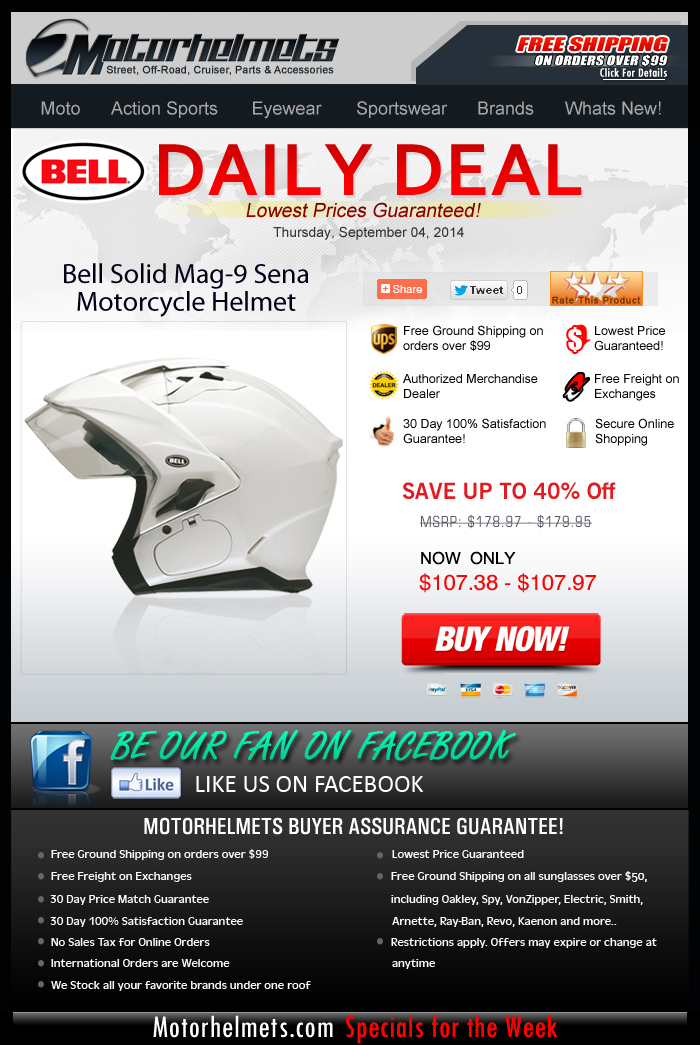 Up to 40% Discount on the Bell Mag-9 Sena Helmet!