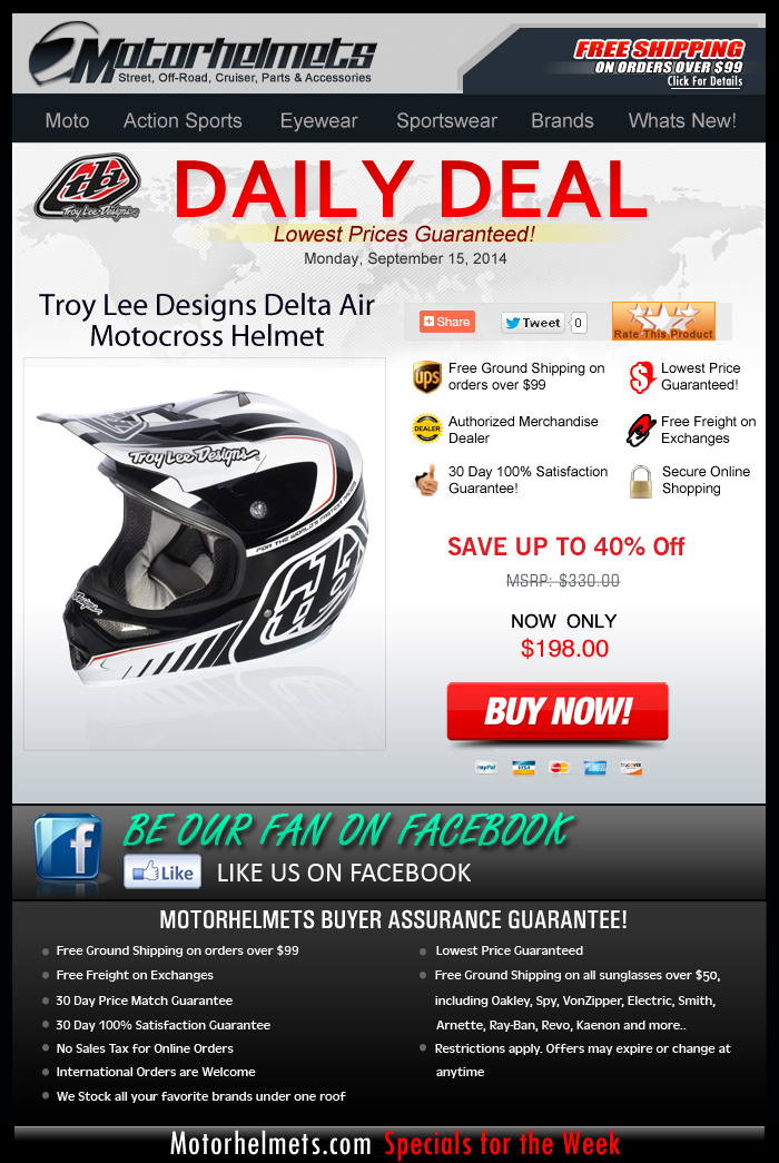 HUGE Savings on the TLD Delta Air Helmet, now only $198.00!