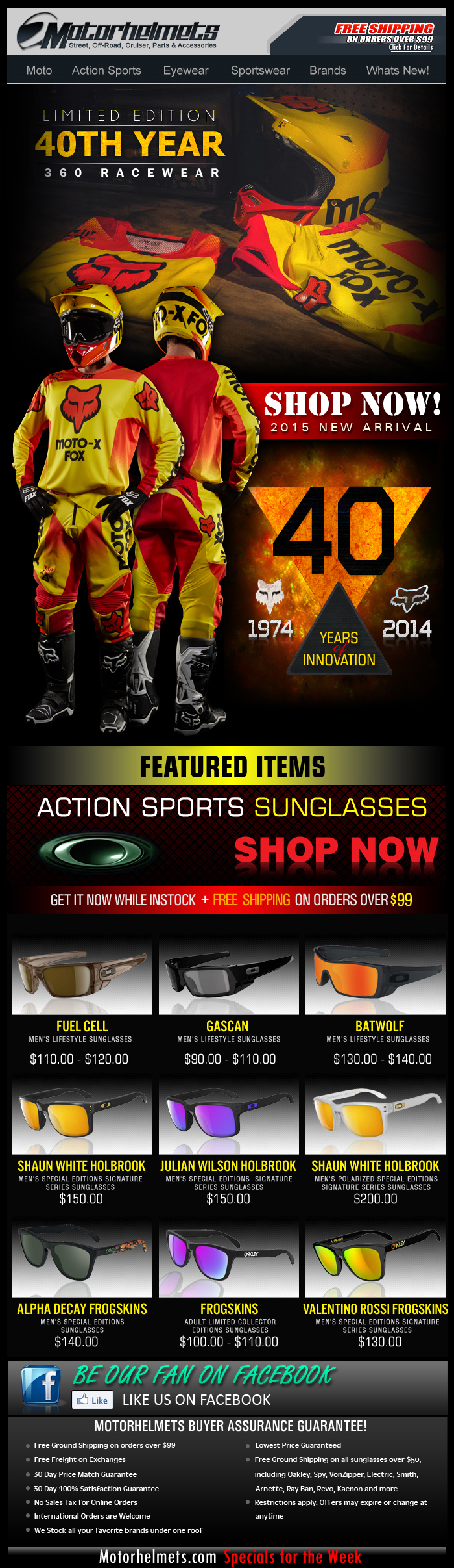 FOX 40th Anniversary LE Release Racewear...Available NOW!