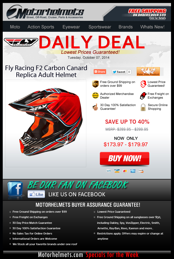 Daily Deal: Up to 40% Discount on the FLY F2 Carbon Helmet!