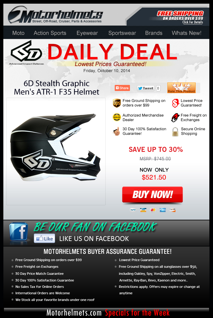 Save over $200 on the 6D Stealth Graphic Helmet!