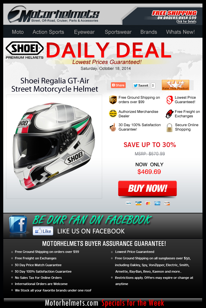 Save Up to $200 on a Shoei GT-Air Helmet!