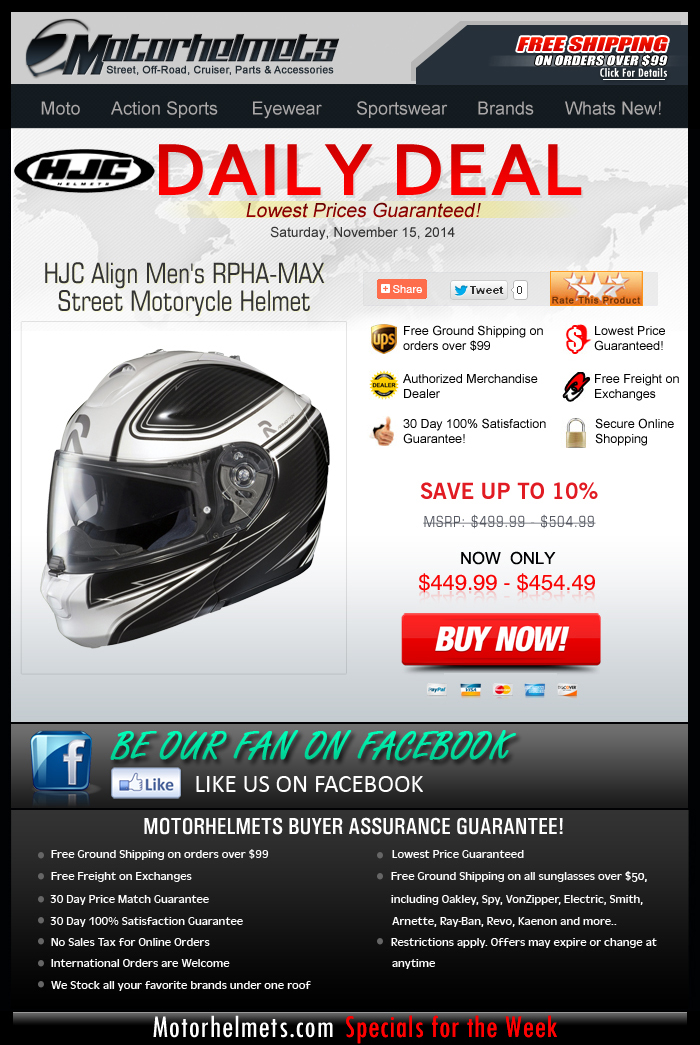 $50 Savings on the HJC Align RPHA-MAX Helmet!