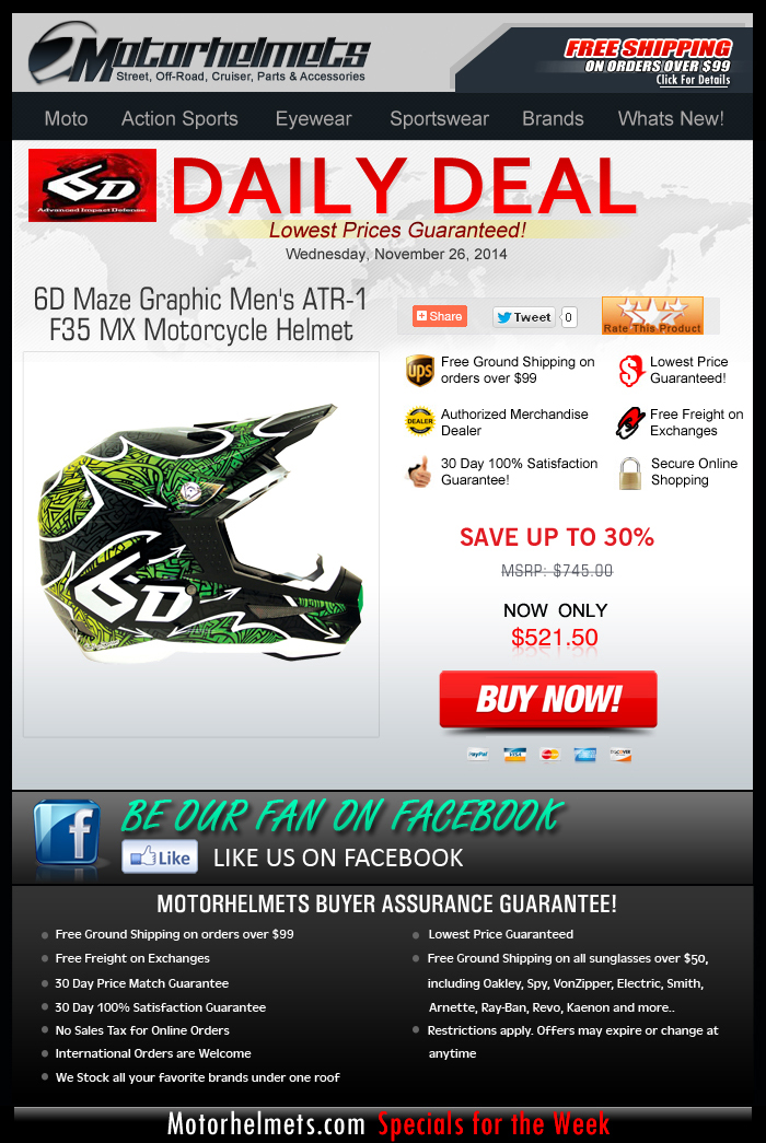 Pre-Black Friday Sale on 6D Helmets...save as much as $200!