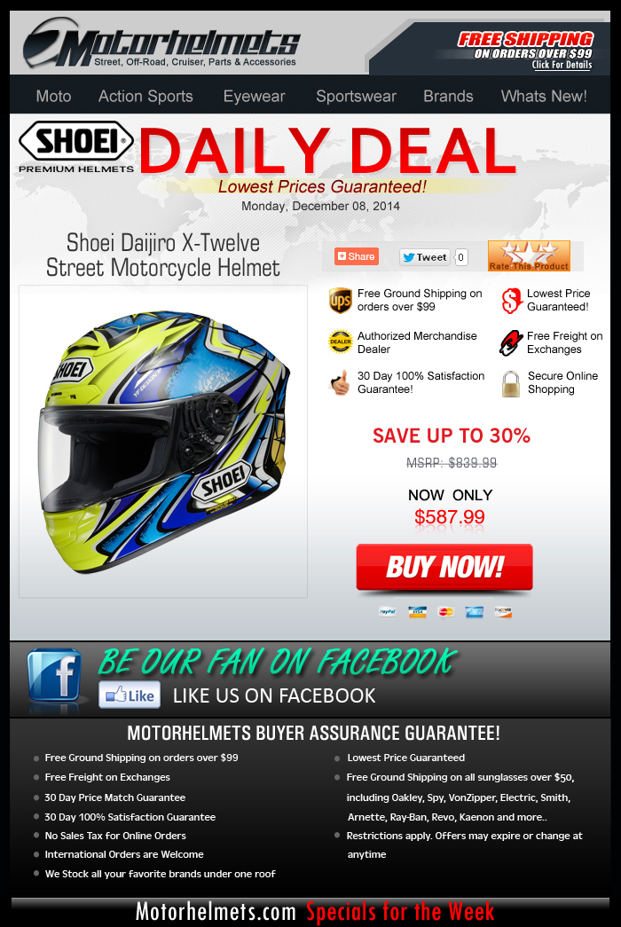 Save $250 on Shoei's Daijiro X-Twelve Helmet!