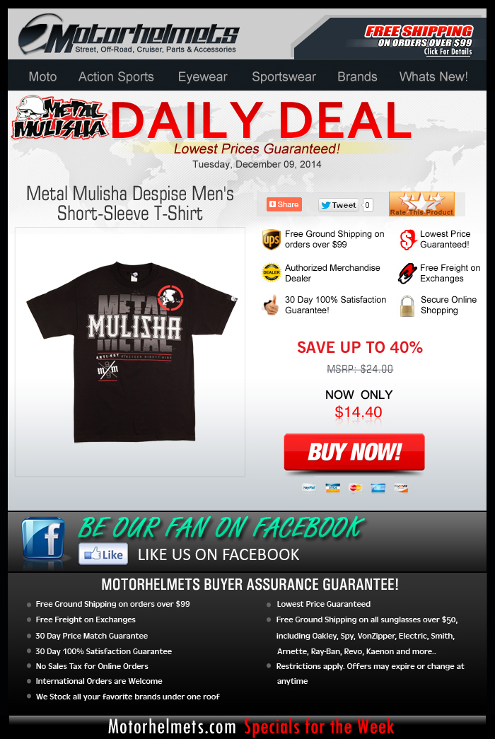Tuesday Deal: $14 Tees from Metal Mulisha!