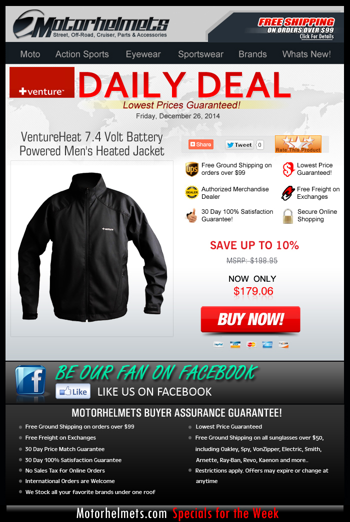 $20 Off VentureHeat's Battery Powered Jacket - Deal of the Day!