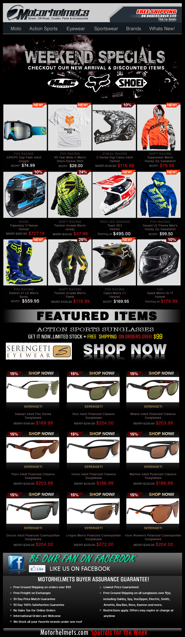 Weekend Specials, Featuring New and Discounted FOX, Shift and More Premium Items!
