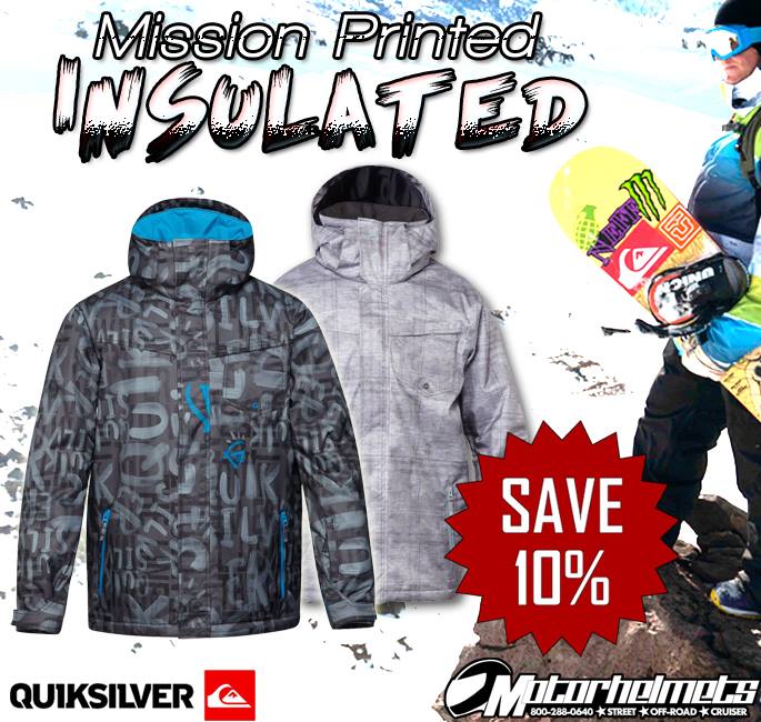 quicksilver mission printed insulated jacket