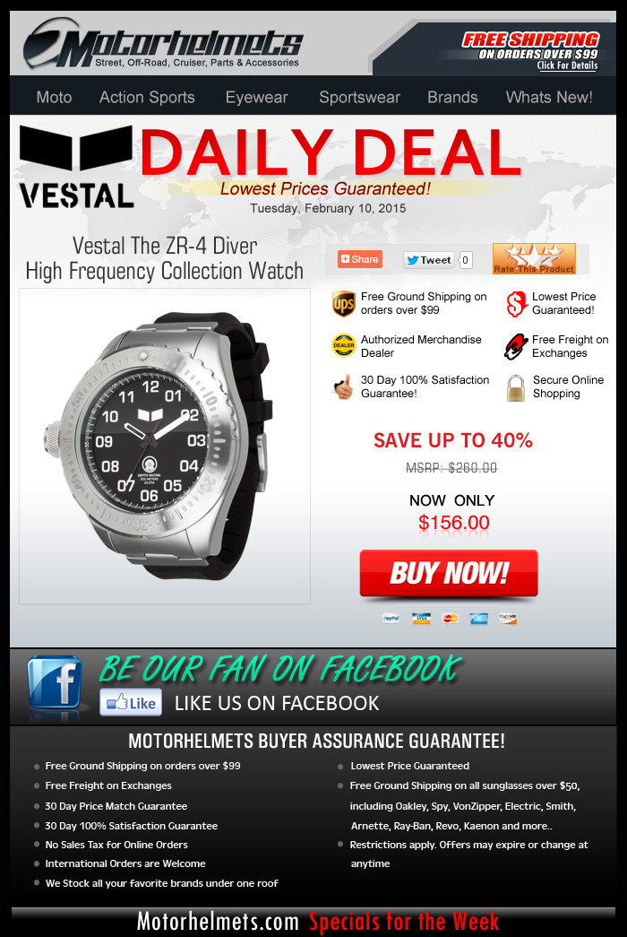 Over $100 Savings on the Vestal ZR-4 Watch!