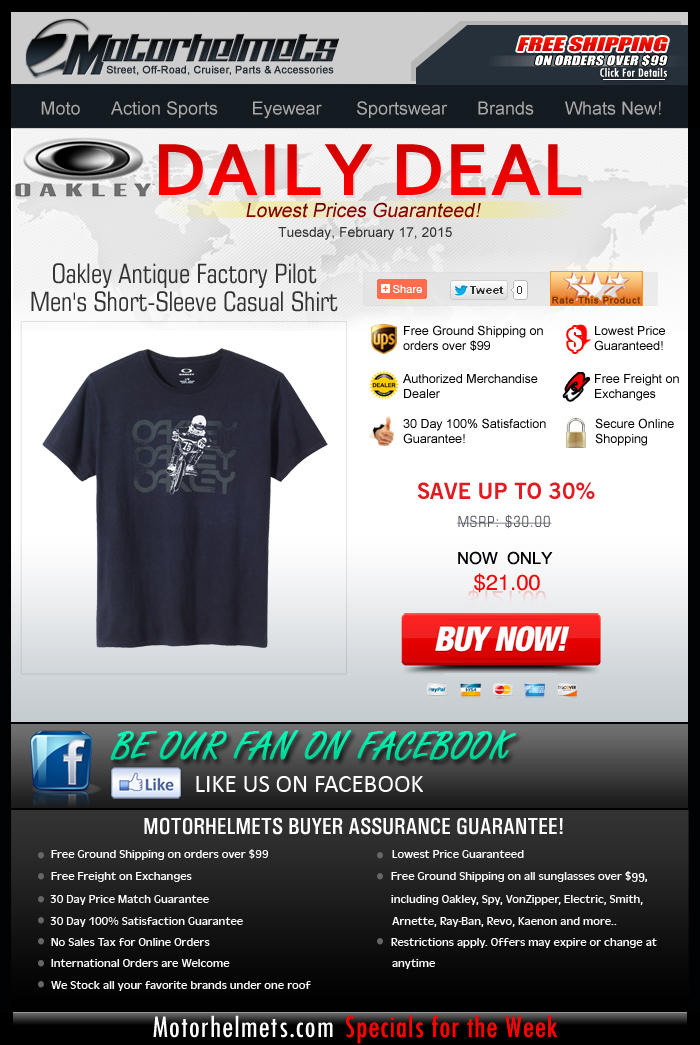 Oakley Antique Factory Pilot Tee, for only $21!