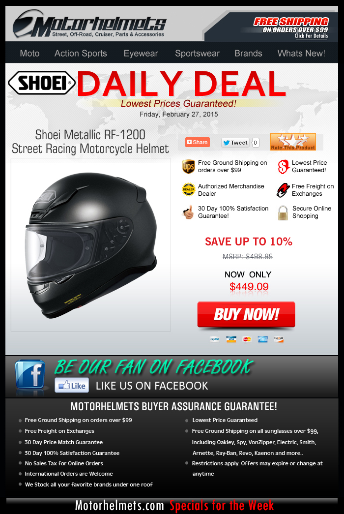 Get $50 Discount on the Shoei RF-1200 Helmet!