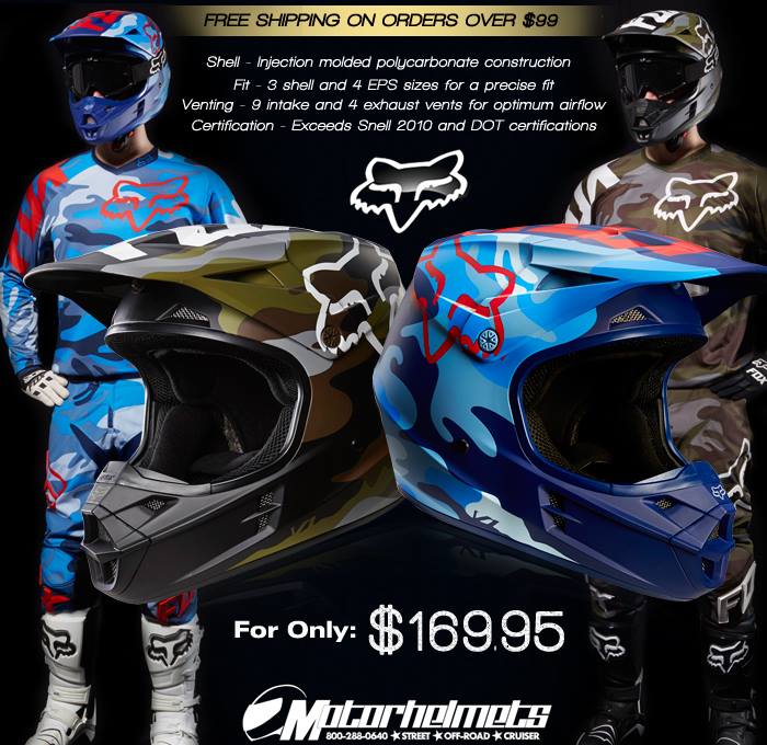 2015 Fox Racing Camo Men's V1 Motocross Helmet