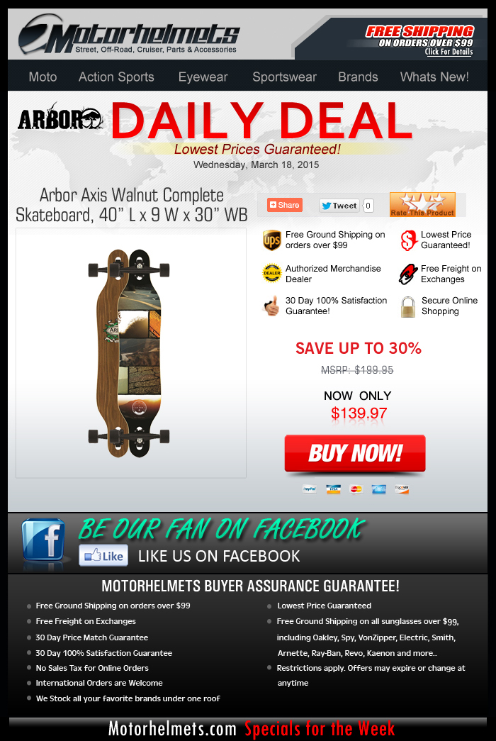 Take $60 Off the Arbor Axis Complete Skateboard...Our Treat!