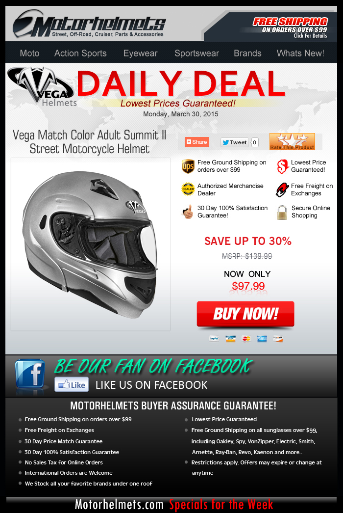 Save Over $40 on Vega's Summit II Helmet!