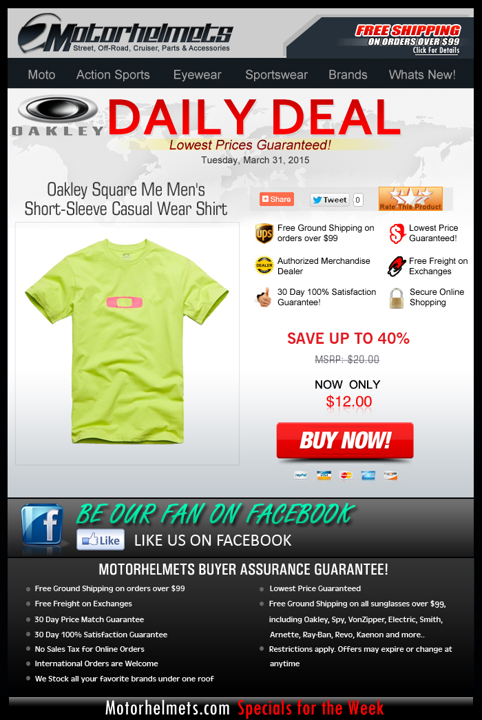 Oakley Tees for as low as $12!