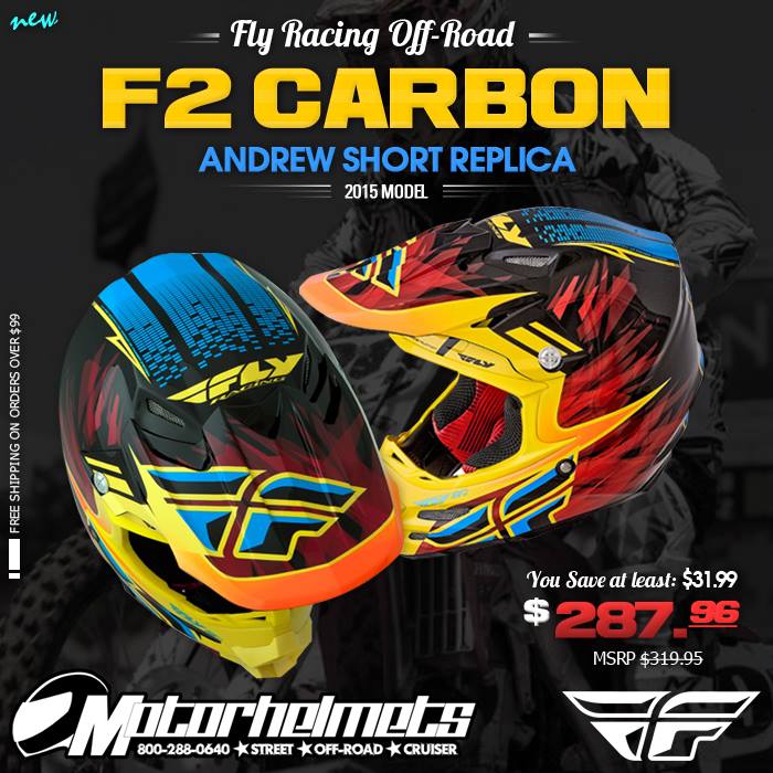 Fly Racing F2 Carbon Andrew Short Replica Adult Helmet
