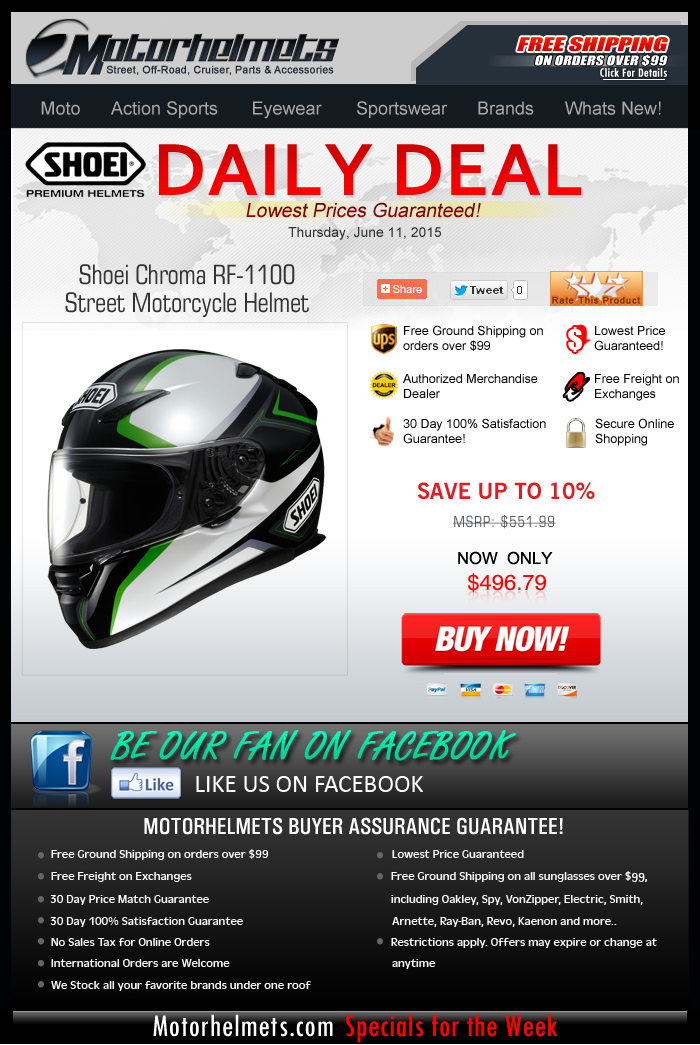 Save $50 on the Shoei Chroma Helmet!