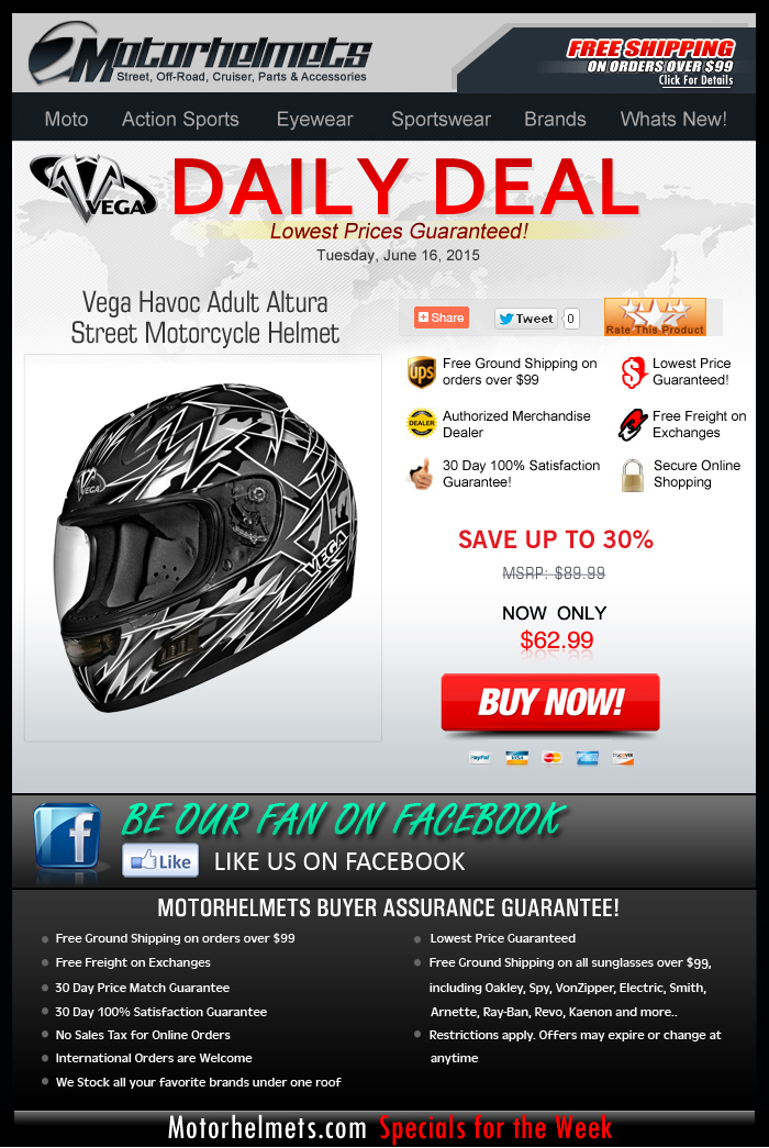 Vega Helmets @ 30% Off! Limited Stocks Only...
