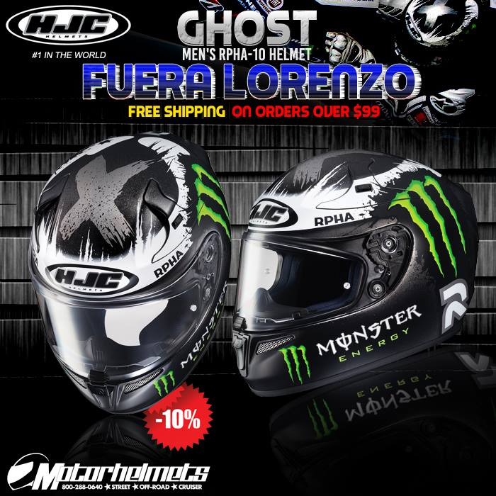 HJC Ghost Fuera Lorenzo Men's RPHA-10 Sports Racing Motorcycle Helmet