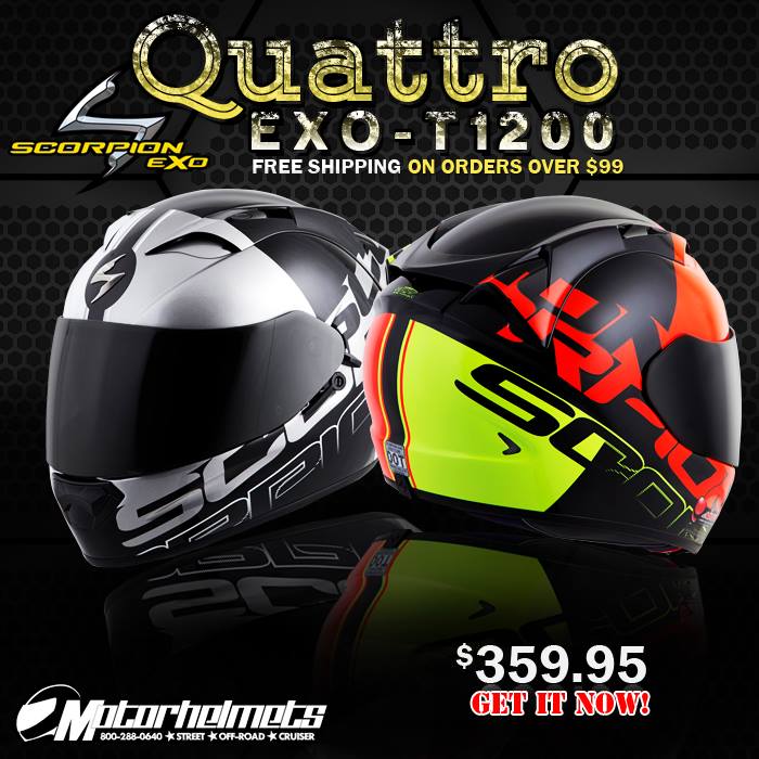 Scorpion Quattro EXO-T1200 Sports Bike Helmet