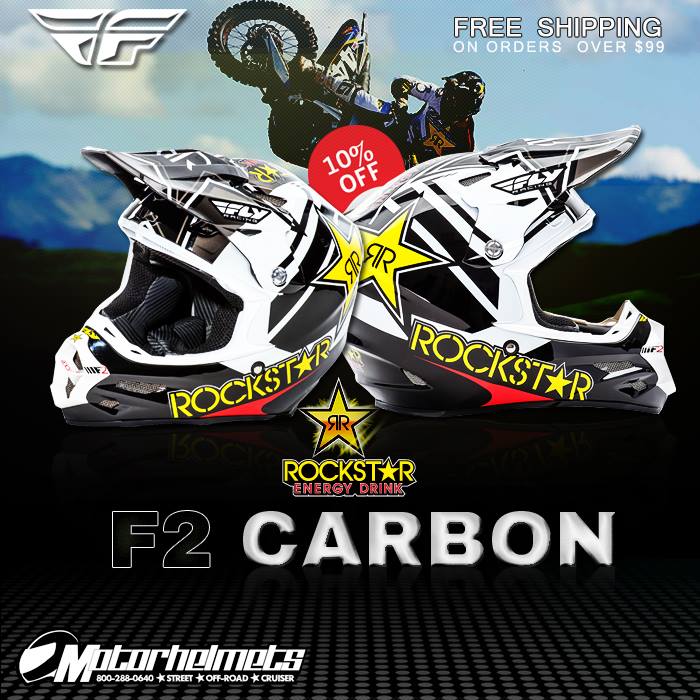 Fly Racing F2 Carbon Rockstar Adult Motocross Helmet