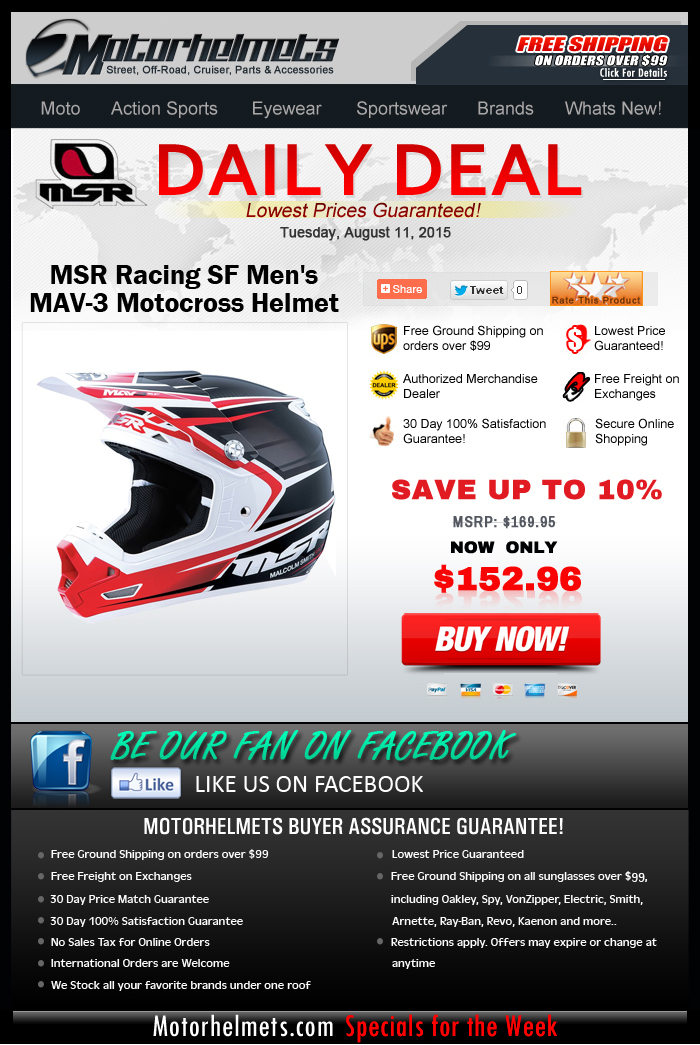 Tuesday's Deal: MSR SF Men's MAV-3 Helmet at 10% off!