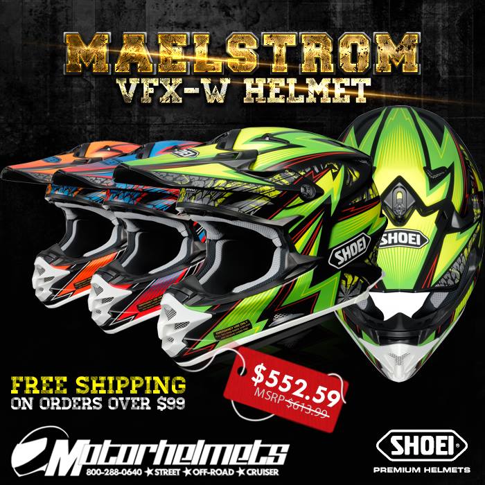 Shoei Maelstrom VFX-W Motocross Helmet.