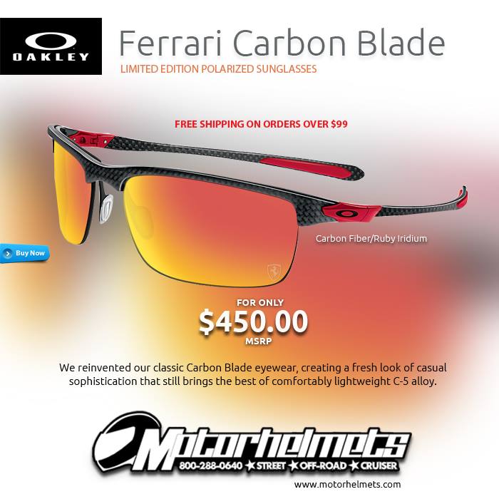 Motorhelmets Product Ad (March 2016) : Oakley Ferrari Carbon Blade