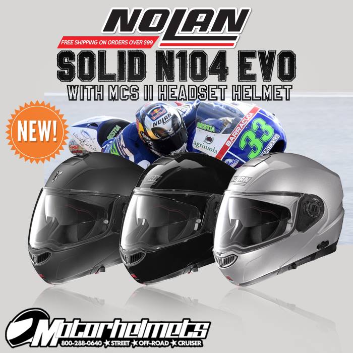 Nolan Solid N104 EVO With MCS II Headset Helmet